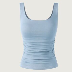 OGL Eco-SkinKiss®2.0 Ruched Sides Square Brami Tank Top-Hip Length